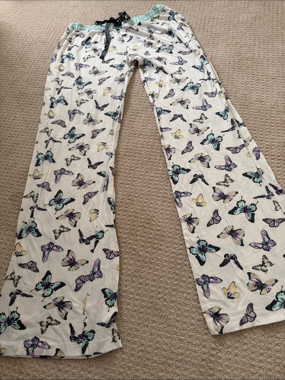PJ Salvage Cream Butterfly Print Lounge Pants
